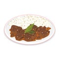 Beef rendang with rice