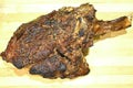 Beef rib grilled on the barbecue flames for meat lovers.