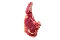 Beef ribeye steak bone-in isolated on white Royalty Free Stock Photo