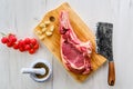 Beef ribeye steak bone-in with spice Royalty Free Stock Photo