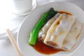 Beef rice sheet roll dim sum Royalty Free Stock Photo