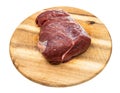 beef shoulder clod on wood cutting board isolated Royalty Free Stock Photo