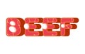 Beef sign Meat letters. Food vector illustration