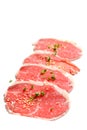 Beef slices isolated