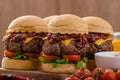 Beef Sliders with homemade barbecue sauce Royalty Free Stock Photo