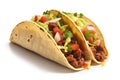 Beef snack mexican spicy lettuce tomato meat salsa meal taco tortilla food Royalty Free Stock Photo