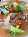 A beef Soup with vege and lime Royalty Free Stock Photo
