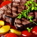 Beef stake with vegetables