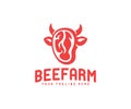 Beef steak, cow or bull, logo design. Food, meat, meal, butcher shop and steakhouse, vector design