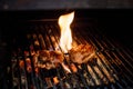 Beef Steak On Grill With Rosemary Pepper And Salt Royalty Free Stock Photo