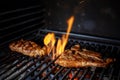 Beef Steak On Grill With Rosemary Pepper And Salt Royalty Free Stock Photo