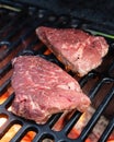 Beef steak on a grill Royalty Free Stock Photo