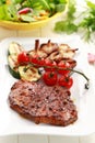 Beef steak with grilled vegetable