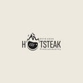 Beef Steak logo design vector illustration retro vintage. symbol icon template label badge Royalty Free Stock Photo
