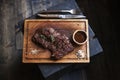 Beef steak. Piece of Grilled BBQ beef marinated in spices - Stoc Royalty Free Stock Photo