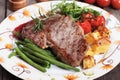 Beef steak with potato and vegetables Royalty Free Stock Photo