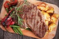 Beef steak with roasted potato Royalty Free Stock Photo