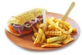 Beef steak sandwich Royalty Free Stock Photo