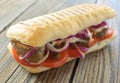 Beef steak sandwich Royalty Free Stock Photo