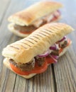 Beef steak sandwich Royalty Free Stock Photo