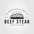 beef steak or steakhouse restaurant logo vector illustration design Royalty Free Stock Photo