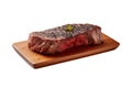 Beef steak t-bone on wooden plate