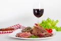 Beef steak on white plate Royalty Free Stock Photo