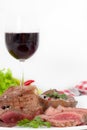 Beef steak on white plate Royalty Free Stock Photo