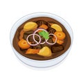 Goulash with meat and vegetables icon vector