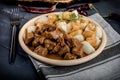 Beef stew with potatoes dumplings Royalty Free Stock Photo