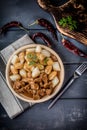 Beef stew with potatoes dumplings Royalty Free Stock Photo