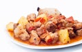 Beef stew, potatoes and onion Royalty Free Stock Photo