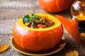 Beef stew in pumpkin