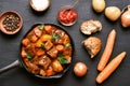 Beef stew, top view Royalty Free Stock Photo