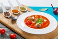 Beef stew with vegetables, goulash, traditional hungarian mea Royalty Free Stock Photo