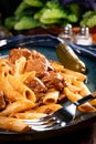 Beef stewed with penne Royalty Free Stock Photo