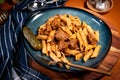 Beef stewed with penne Royalty Free Stock Photo