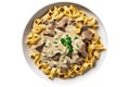 Beef Stroganoff On A Transparent Background. Generative AI