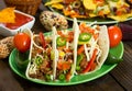 Beef taco on the plate Royalty Free Stock Photo