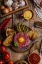 Beef tartare dish Royalty Free Stock Photo