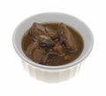 Beef tips in a small dish Royalty Free Stock Photo