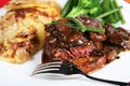 Beef tournedos meal close-up