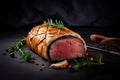 Beef wellington dish menu food. Generate Ai Royalty Free Stock Photo