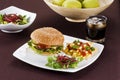 Beefburger meal Royalty Free Stock Photo