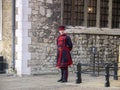 A Beefeater Guard At the Tower of London, England
