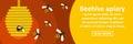 Beehive apiary banner horizontal concept