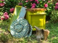 Beehive and beekeeping equipment Royalty Free Stock Photo