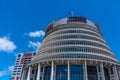Beehive building of New Zealand Parliament in Wellington Royalty Free Stock Photo
