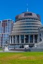 Beehive building of New Zealand Parliament in Wellington