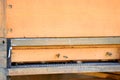 Beehive entrance, apiaries - beehives with bees colony Royalty Free Stock Photo